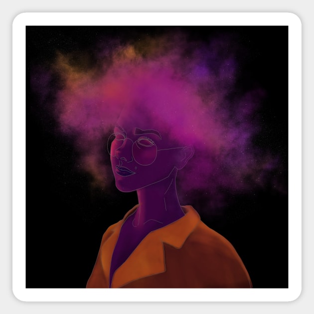 Smoke in my head Sticker by pink_pizzanova